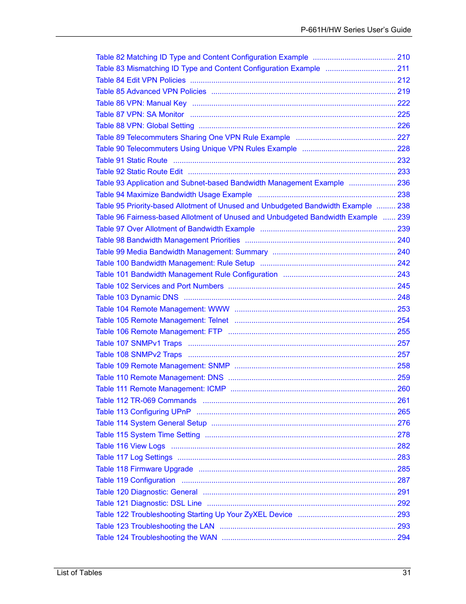 ZyXEL Communications P-661H Series User Manual | Page 31 / 383