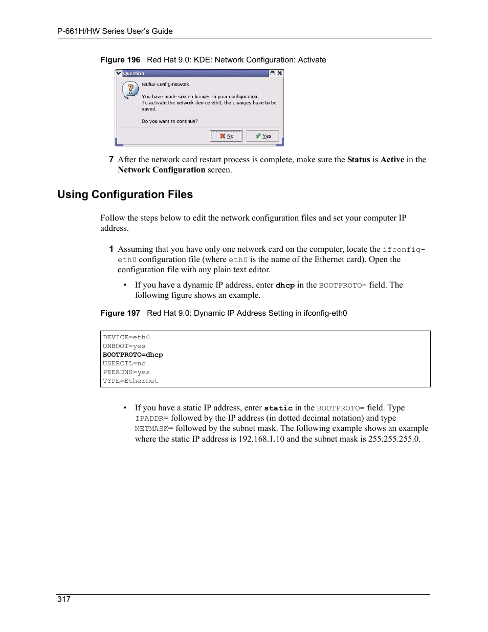 Using configuration files | ZyXEL Communications P-661H Series User Manual | Page 317 / 383