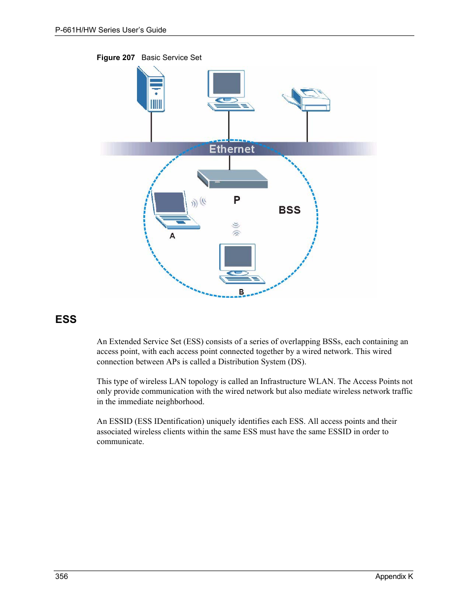Figure 207 basic service set | ZyXEL Communications P-661H Series User Manual | Page 356 / 383