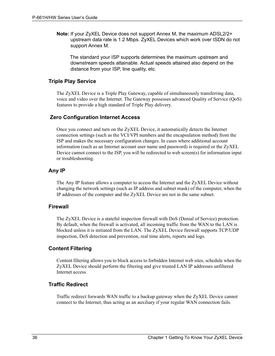 ZyXEL Communications P-661H Series User Manual | Page 36 / 383