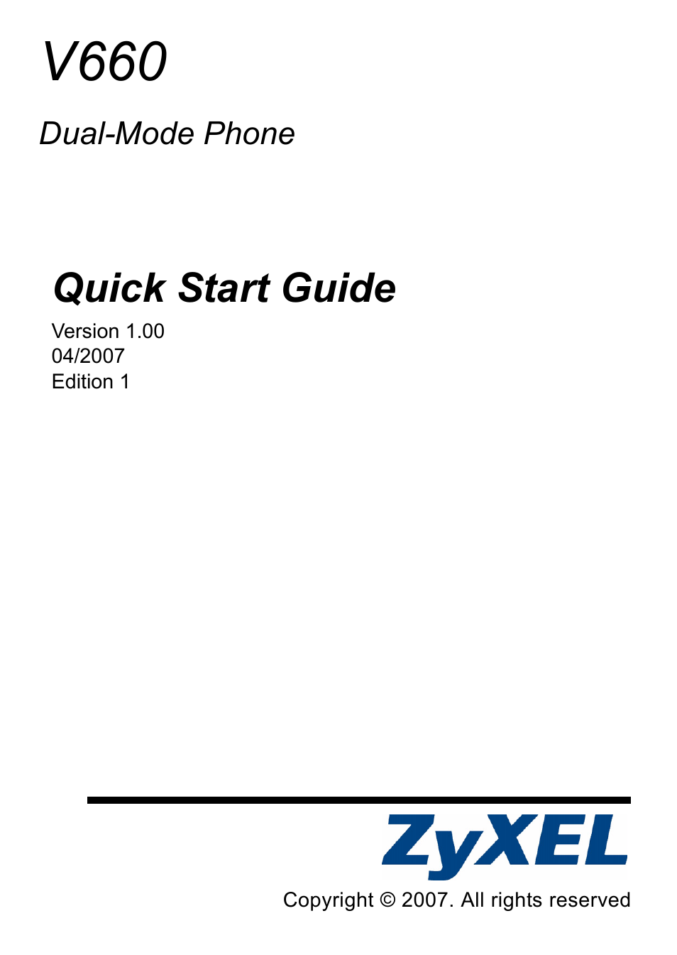 ZyXEL Communications V660 User Manual | 23 pages