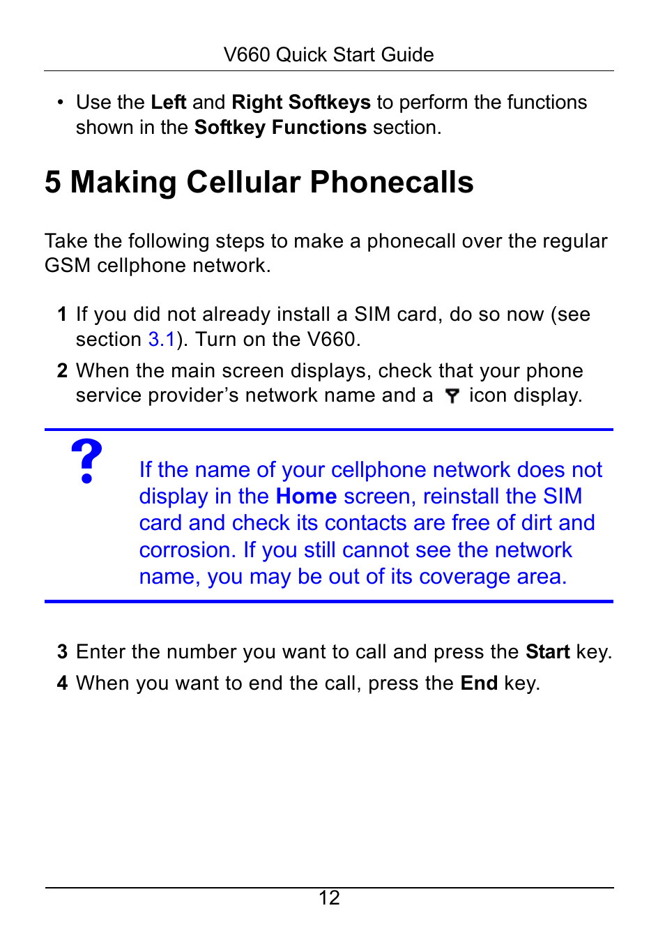 5 making cellular phonecalls, Making cellular phonecalls | ZyXEL Communications V660 User Manual | Page 13 / 23