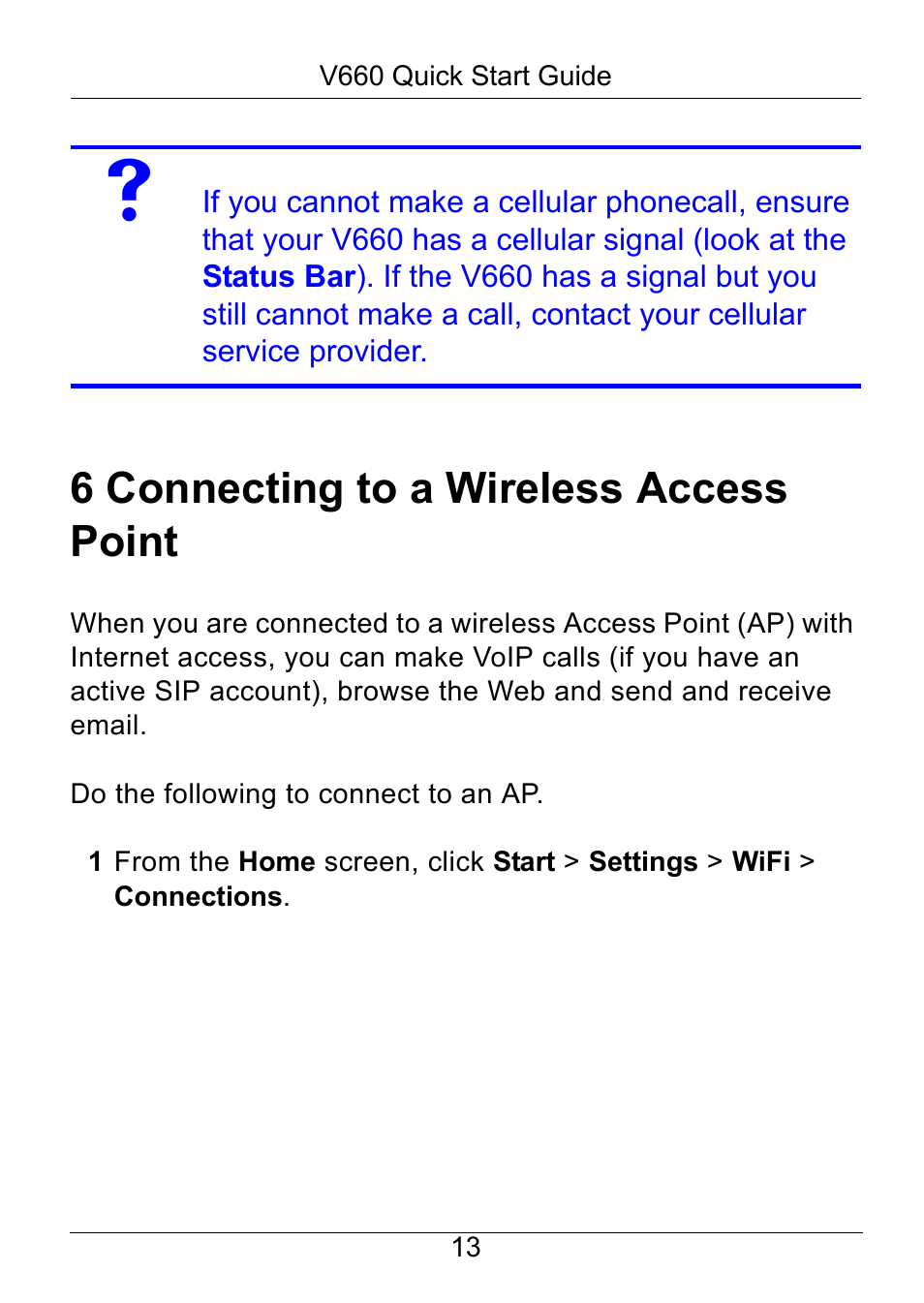 6 connecting to a wireless access point, Connecting to a wireless access point | ZyXEL Communications V660 User Manual | Page 14 / 23