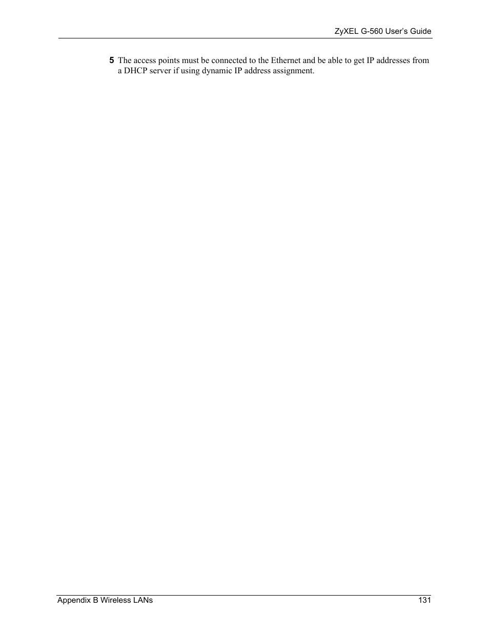 ZyXEL Communications 802.11g Wireless Access Point ZyXEL G-560 User Manual | Page 131 / 144