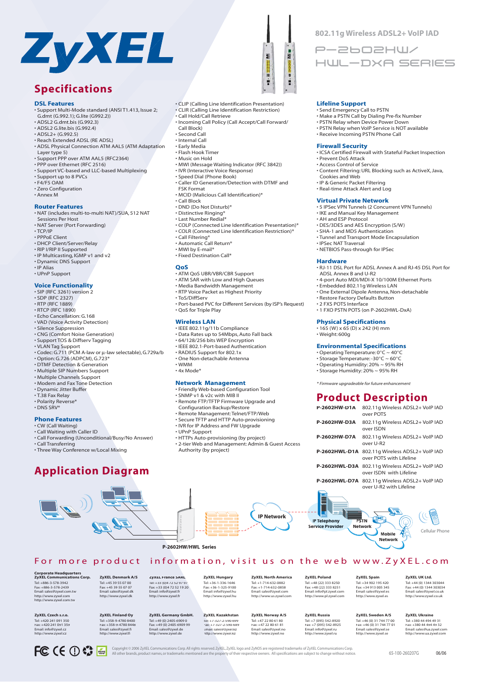 ZyXEL Communications P-2602HW User Manual | Page 2 / 2