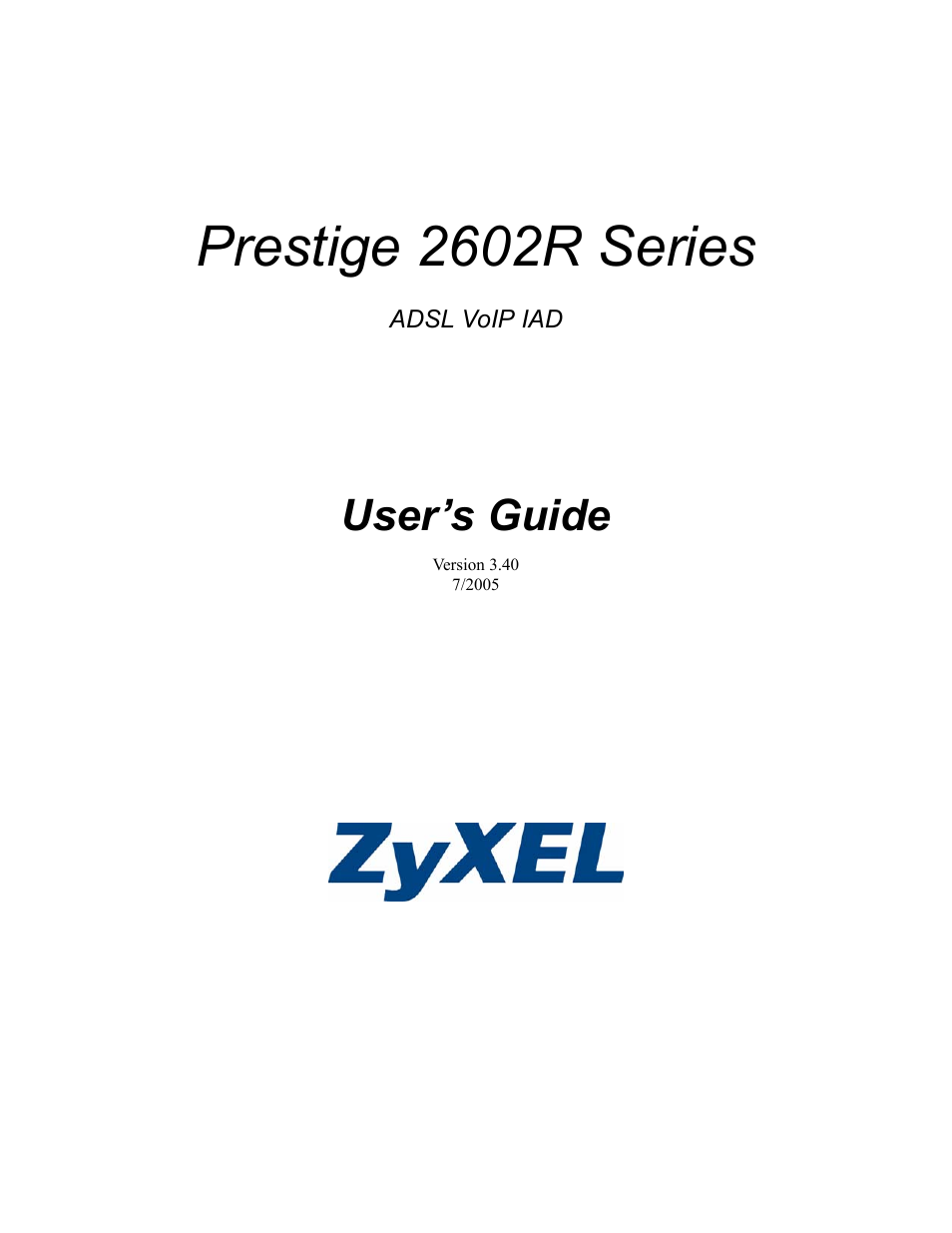 ZyXEL Communications Prestige 2602R Series User Manual | 450 pages