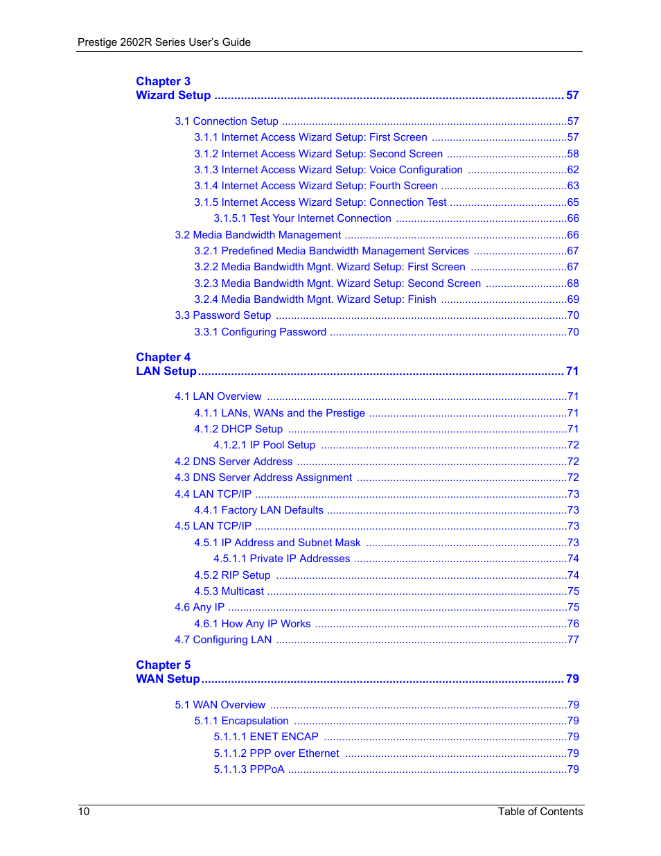 ZyXEL Communications Prestige 2602R Series User Manual | Page 10 / 450