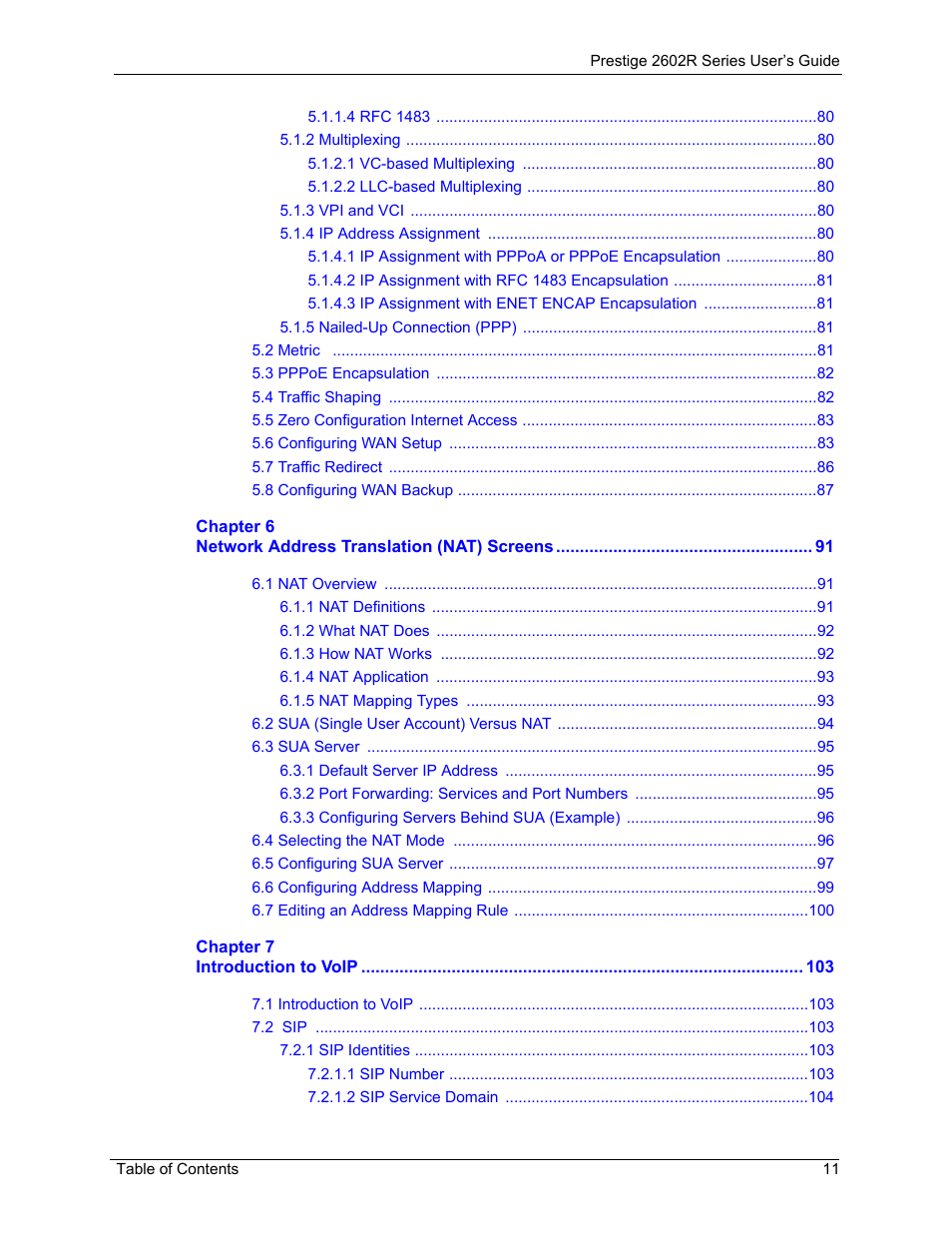 ZyXEL Communications Prestige 2602R Series User Manual | Page 11 / 450