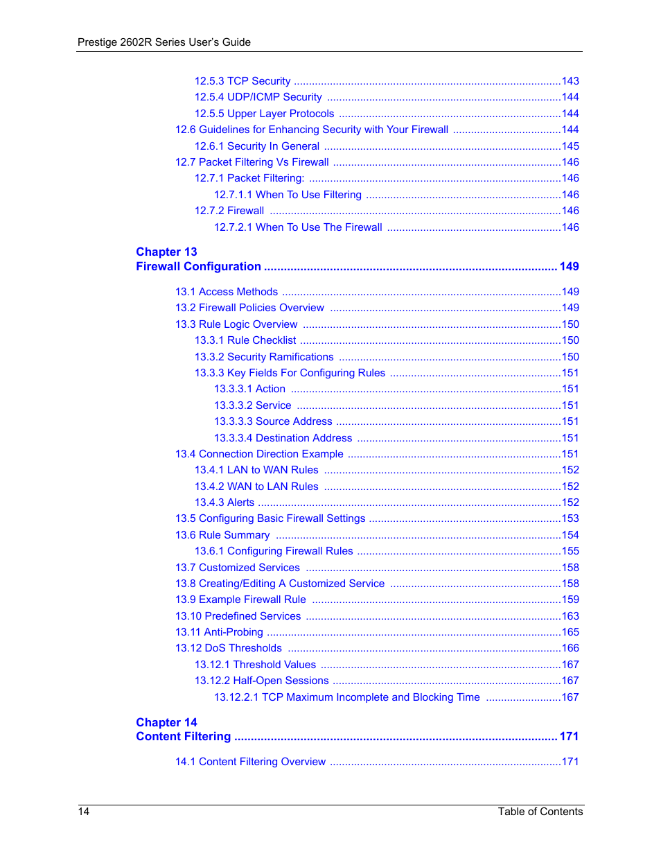 ZyXEL Communications Prestige 2602R Series User Manual | Page 14 / 450