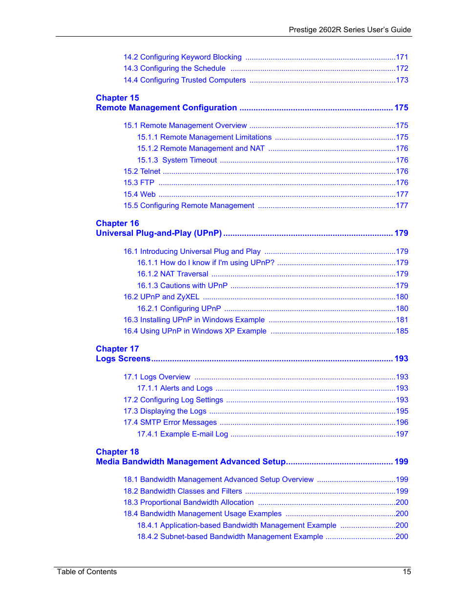 ZyXEL Communications Prestige 2602R Series User Manual | Page 15 / 450