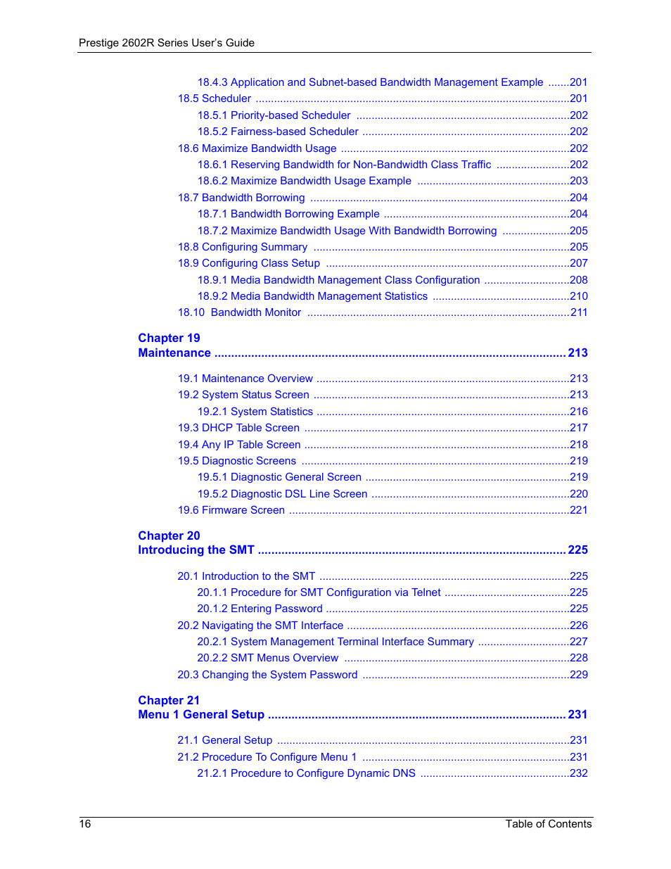 ZyXEL Communications Prestige 2602R Series User Manual | Page 16 / 450