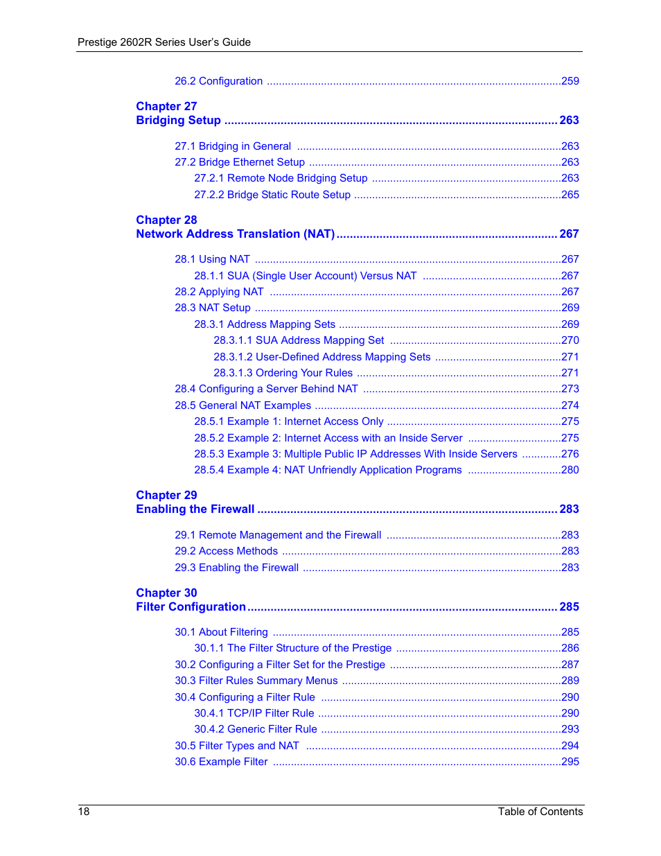 ZyXEL Communications Prestige 2602R Series User Manual | Page 18 / 450