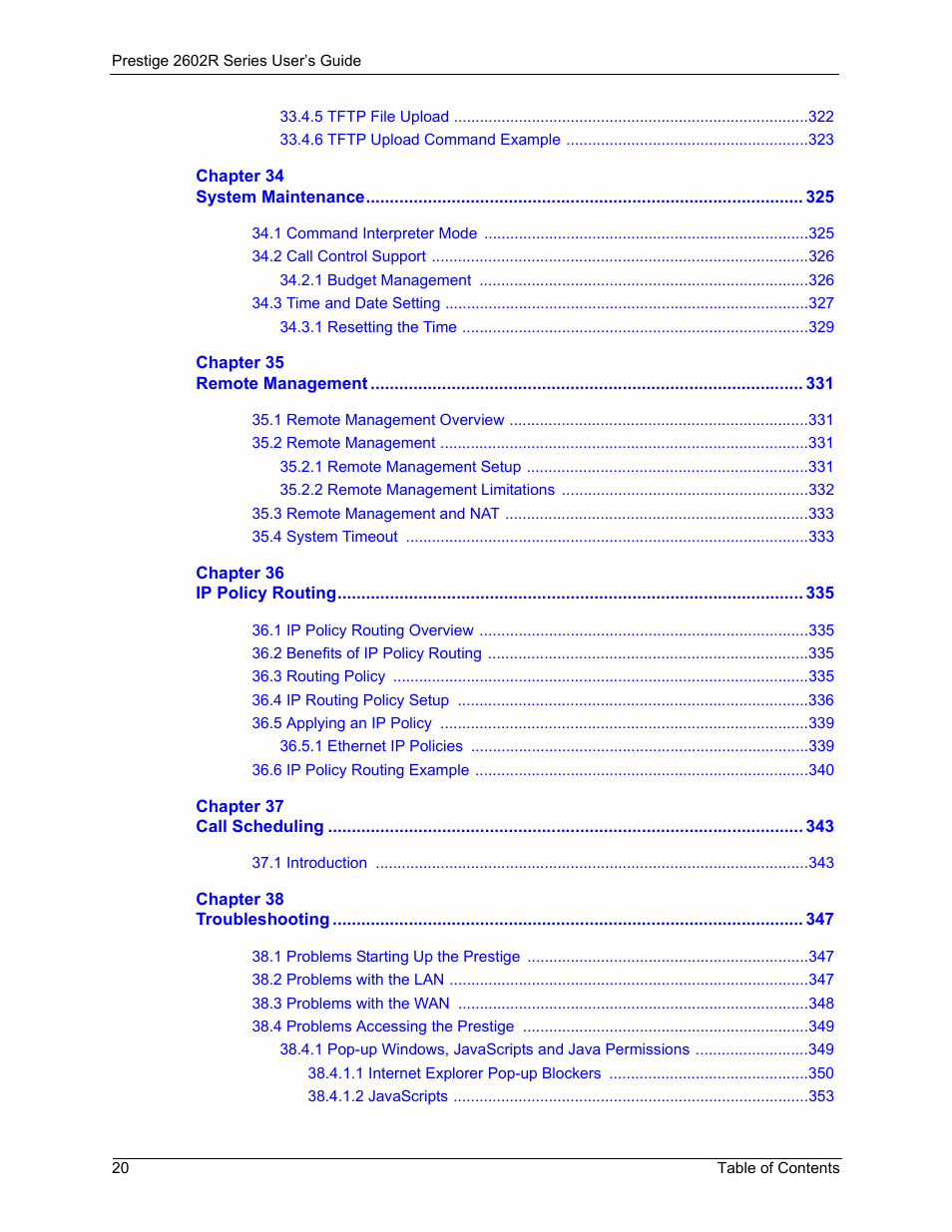 ZyXEL Communications Prestige 2602R Series User Manual | Page 20 / 450