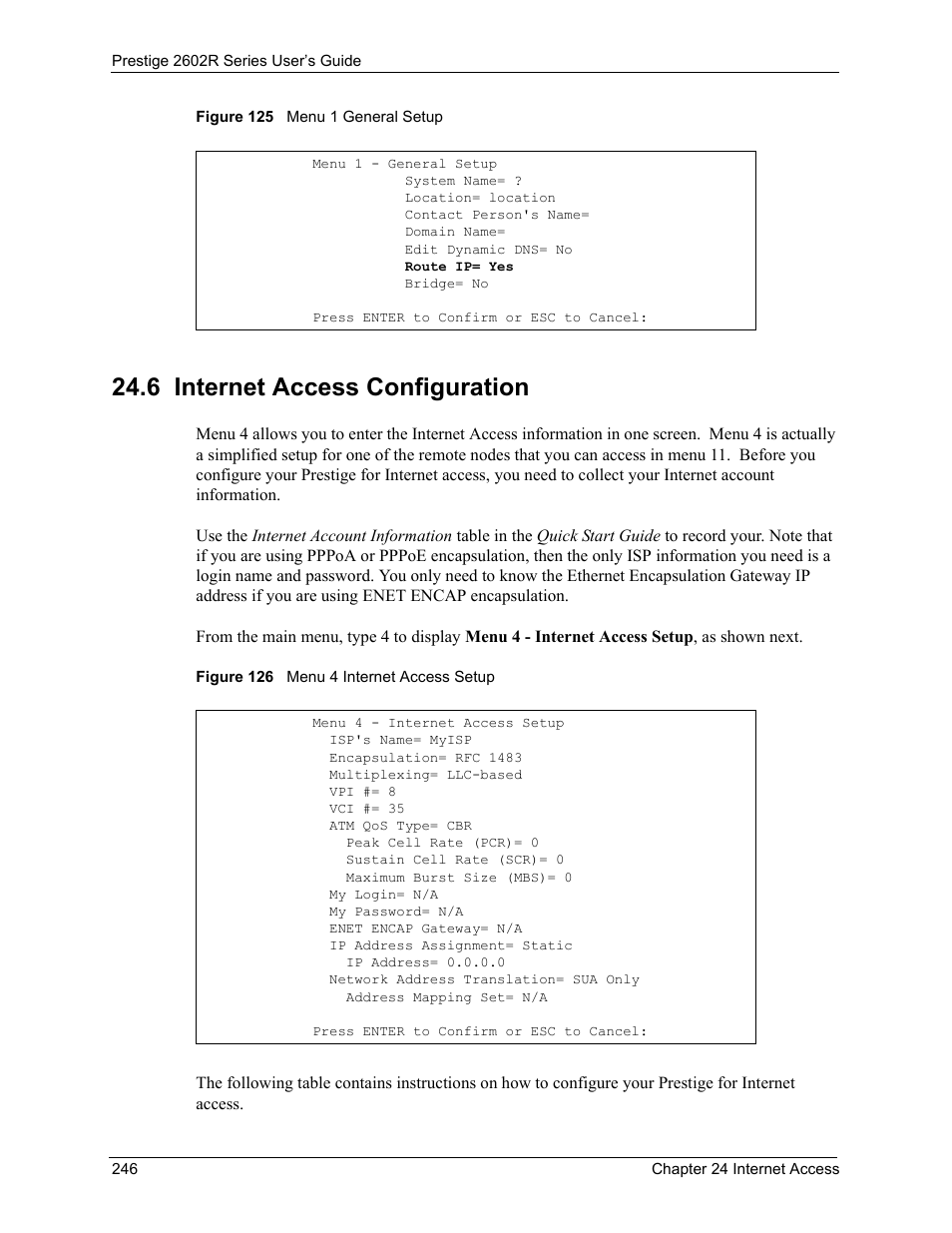 6 internet access configuration | ZyXEL Communications Prestige 2602R Series User Manual | Page 246 / 450