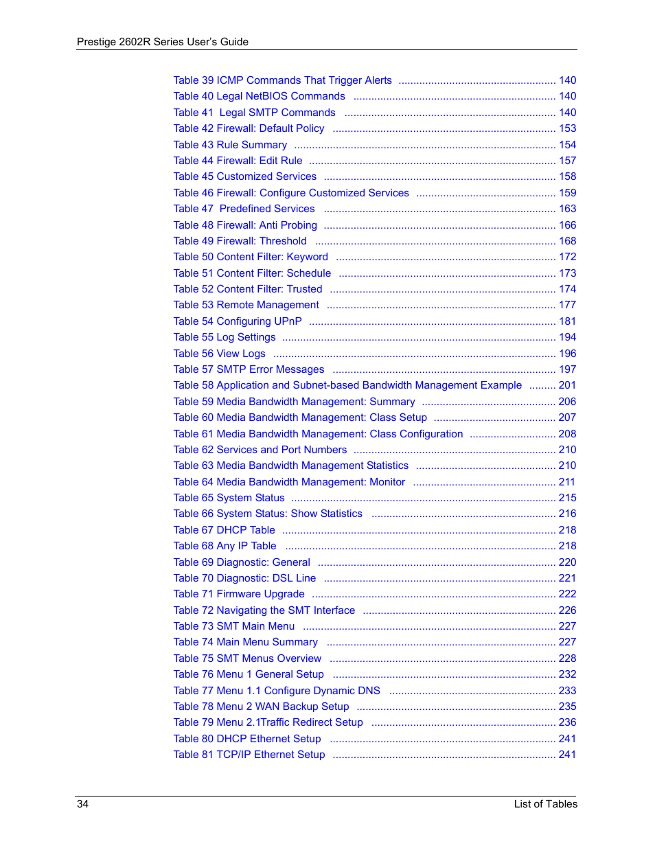 ZyXEL Communications Prestige 2602R Series User Manual | Page 34 / 450