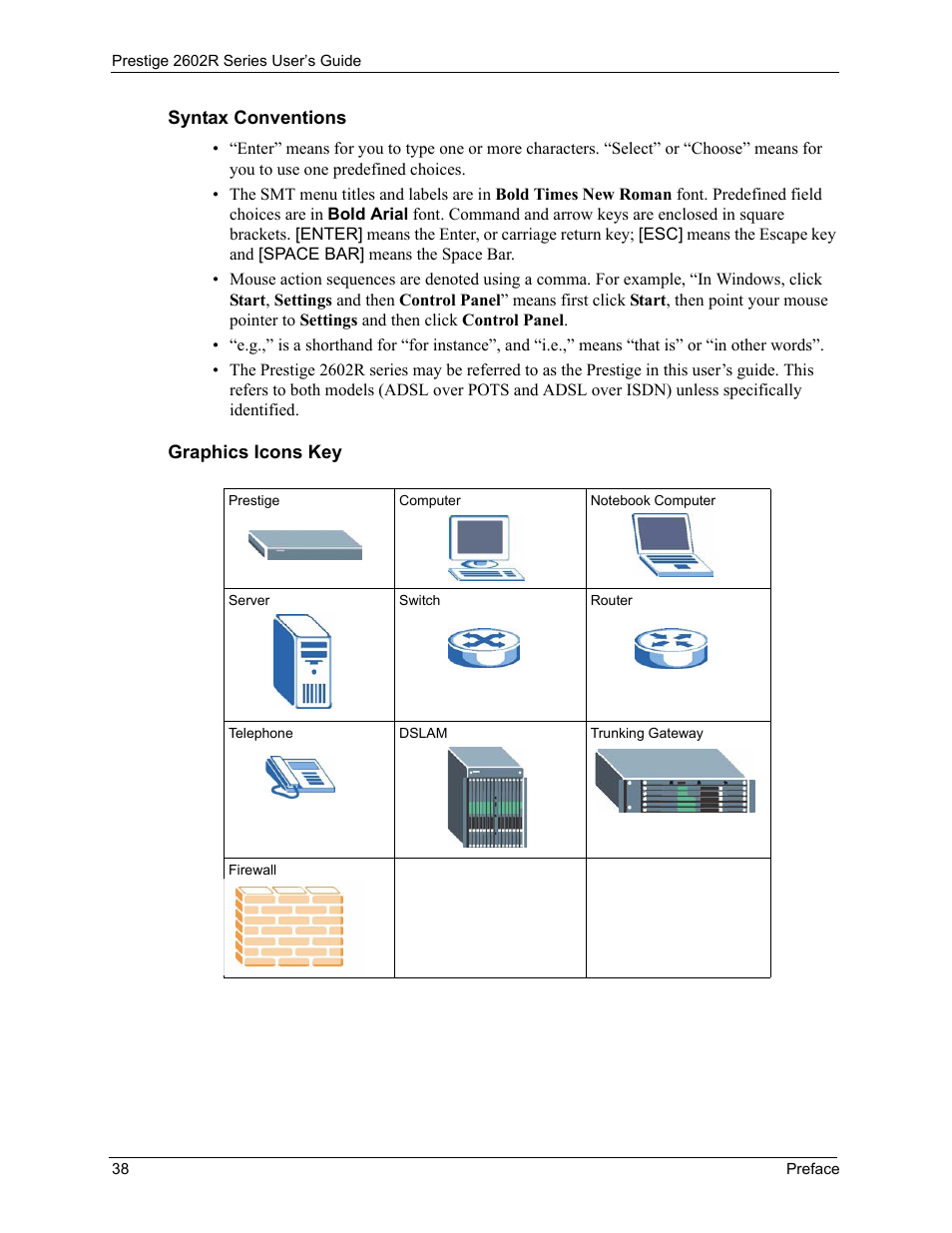 ZyXEL Communications Prestige 2602R Series User Manual | Page 38 / 450