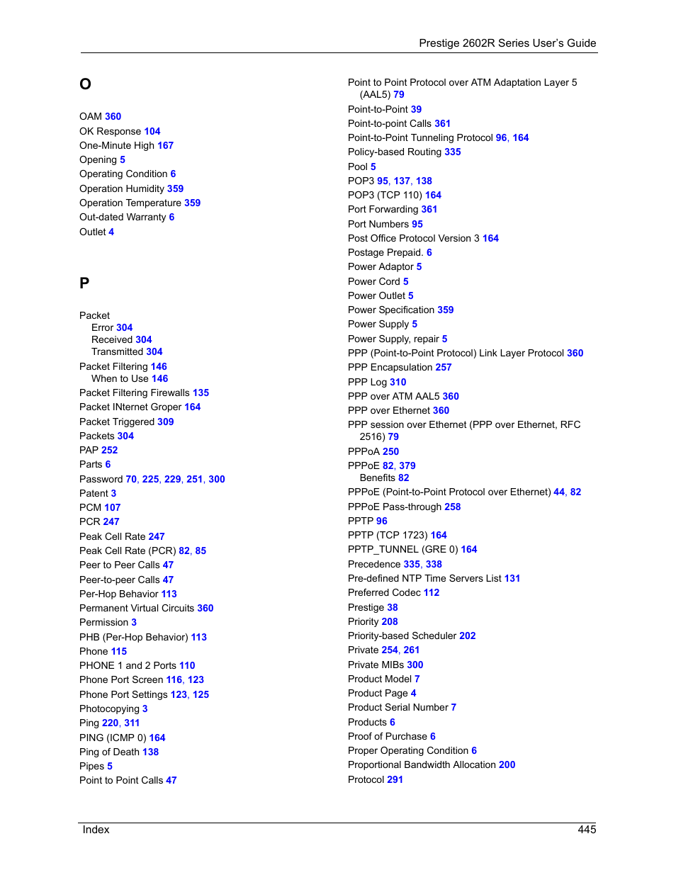 ZyXEL Communications Prestige 2602R Series User Manual | Page 445 / 450