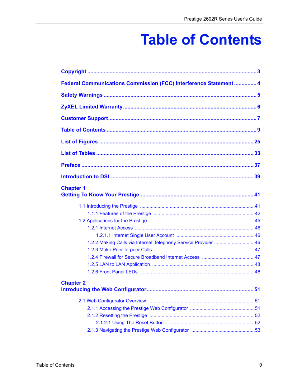 ZyXEL Communications Prestige 2602R Series User Manual | Page 9 / 450