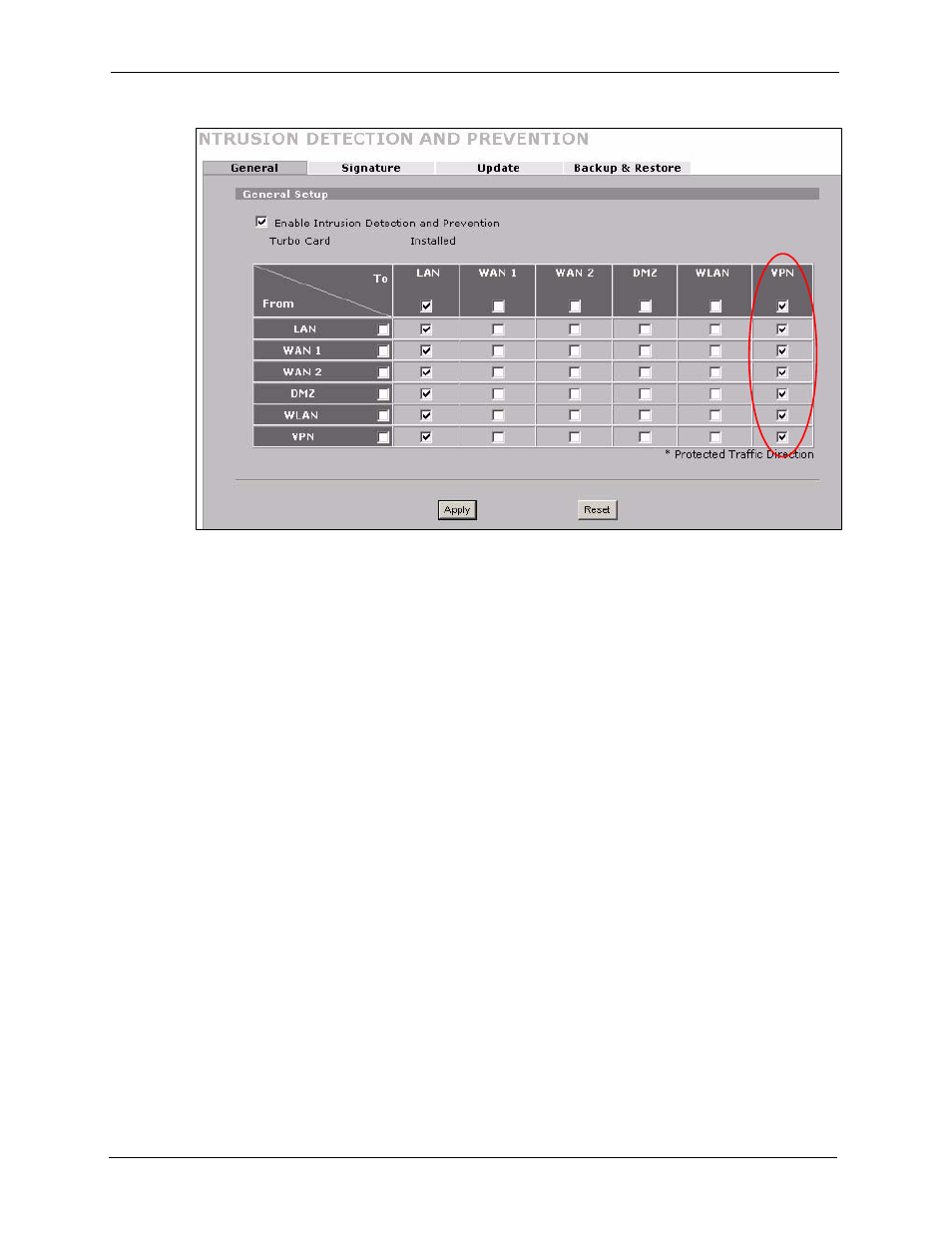 2 firewall rule for vpn example, Figure 38 idp configuration for to vpn traffic | ZyXEL Communications 5 Series User Manual | Page 114 / 835