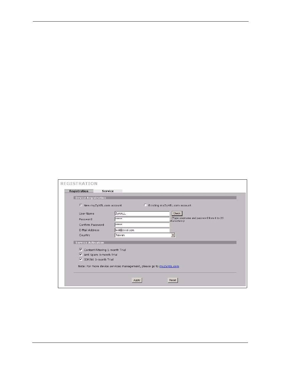 2 registration, Figure 48 registration | ZyXEL Communications 5 Series User Manual | Page 124 / 835