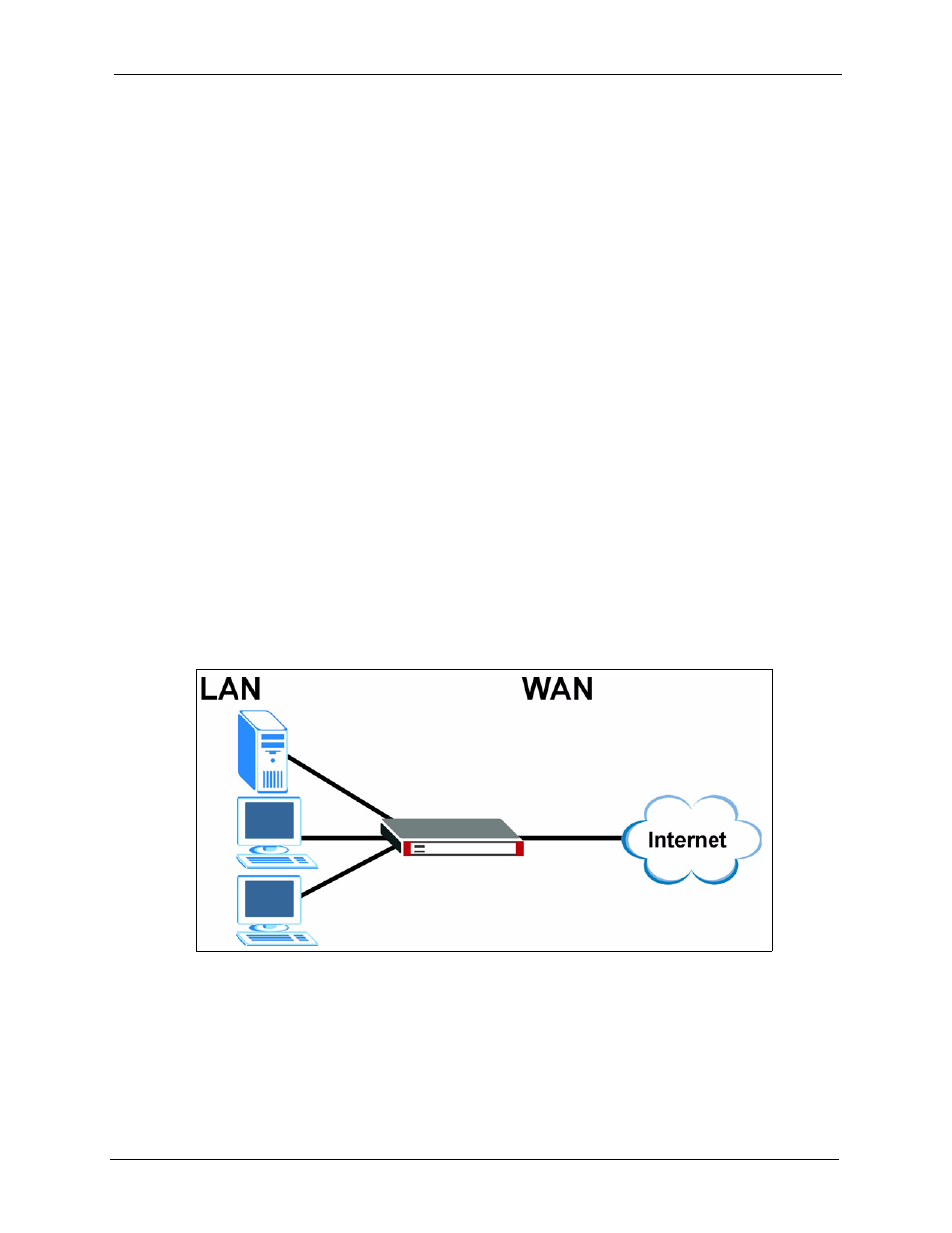 Lan screens, 1 lan, wan and the zywall, 2 ip address and subnet mask | Chapter 6 lan screens, Figure 51 lan and wan | ZyXEL Communications 5 Series User Manual | Page 129 / 835
