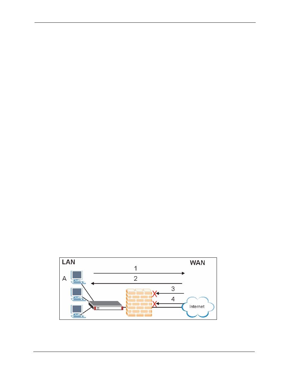 Firewall, 1 firewall overview, Chapter 11 firewall | Figure 103 default firewall action | ZyXEL Communications 5 Series User Manual | Page 219 / 835