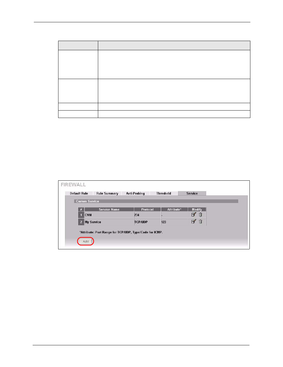 14 my service firewall rule example | ZyXEL Communications 5 Series User Manual | Page 245 / 835