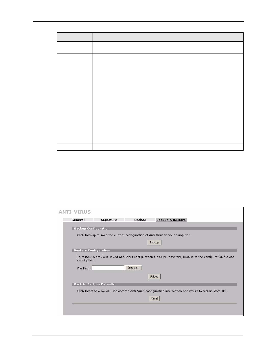 6 backup and restore | ZyXEL Communications 5 Series User Manual | Page 283 / 835