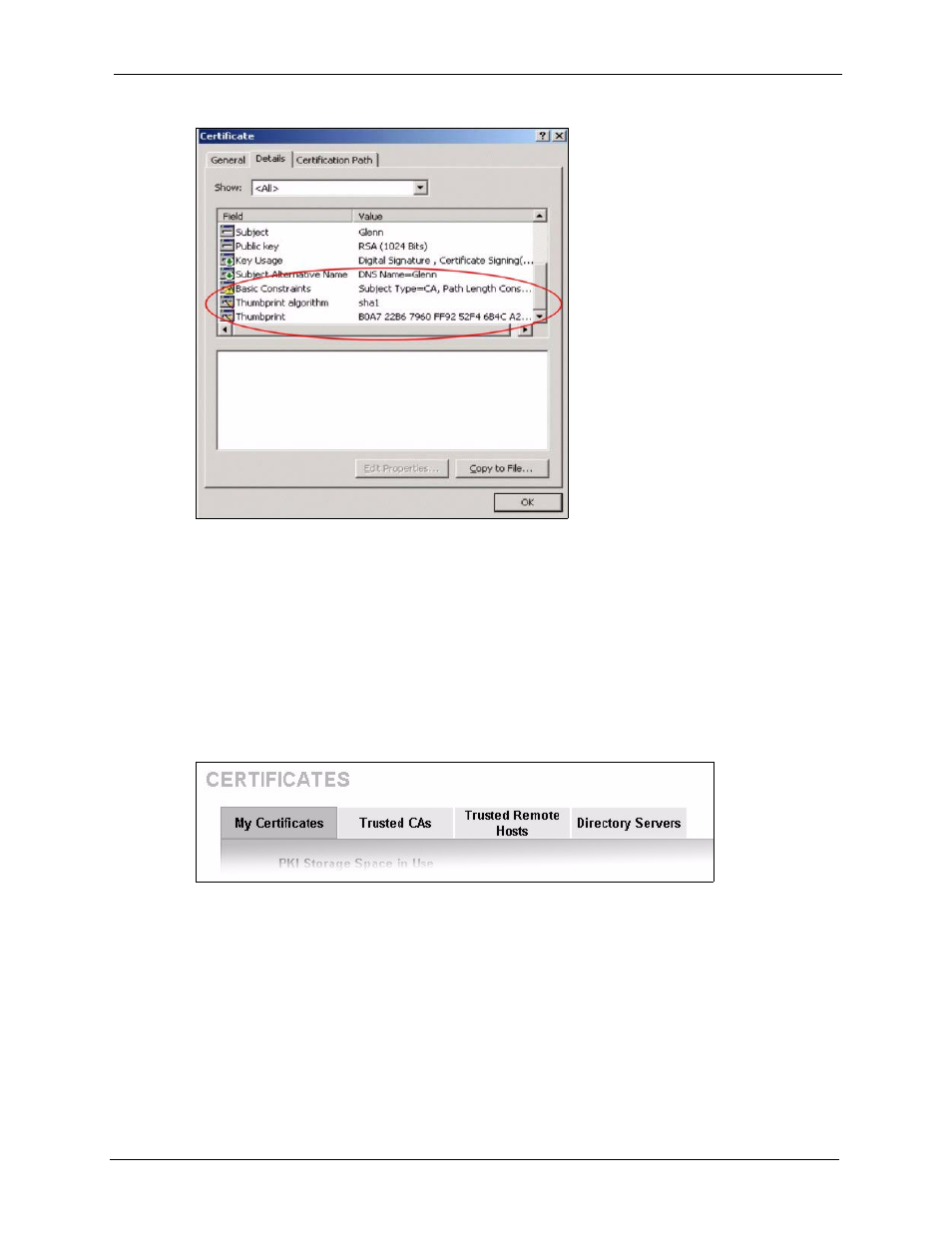 4 configuration summary, Figure 192 certificate details, Figure 193 certificate configuration overview | ZyXEL Communications 5 Series User Manual | Page 365 / 835