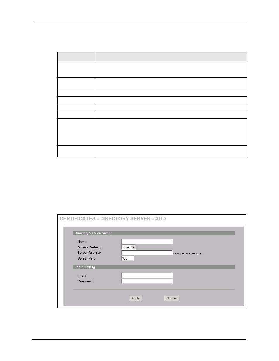 17 directory server add or edit | ZyXEL Communications 5 Series User Manual | Page 389 / 835