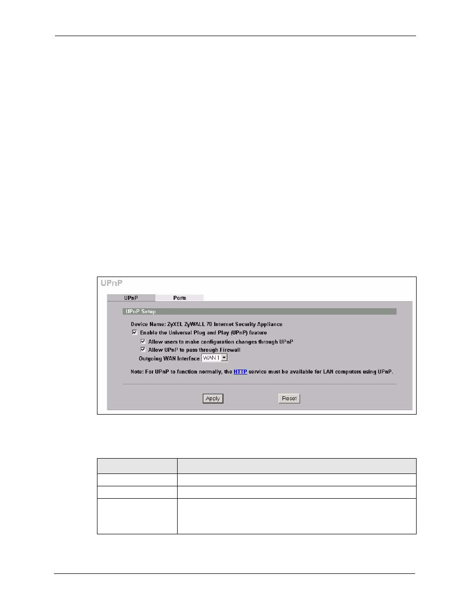4 upnp and zyxel, 2 configuring upnp, Figure 262 advanced > upnp | Table 151 advanced > upnp | ZyXEL Communications 5 Series User Manual | Page 476 / 835