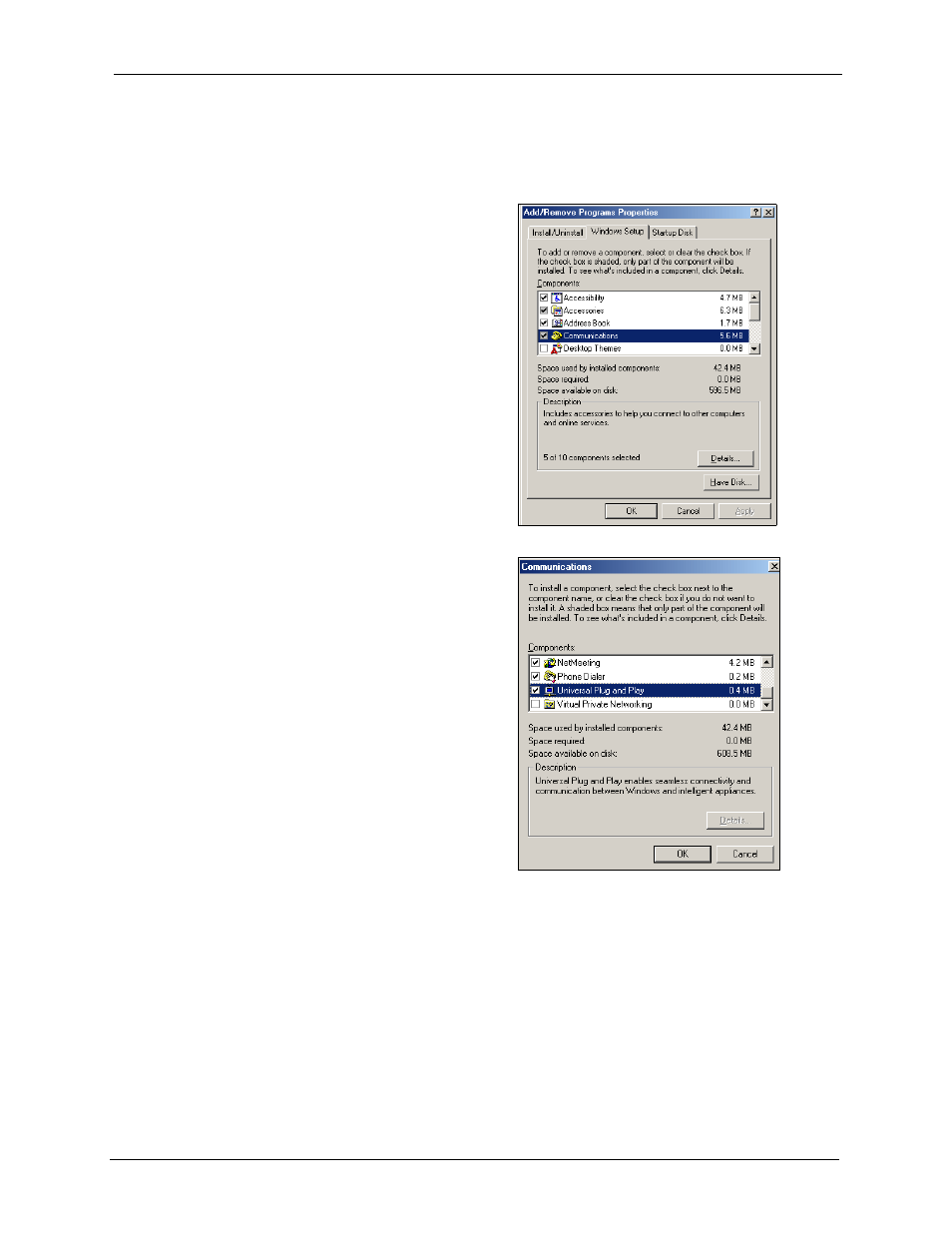 1 installing upnp in windows me | ZyXEL Communications 5 Series User Manual | Page 479 / 835