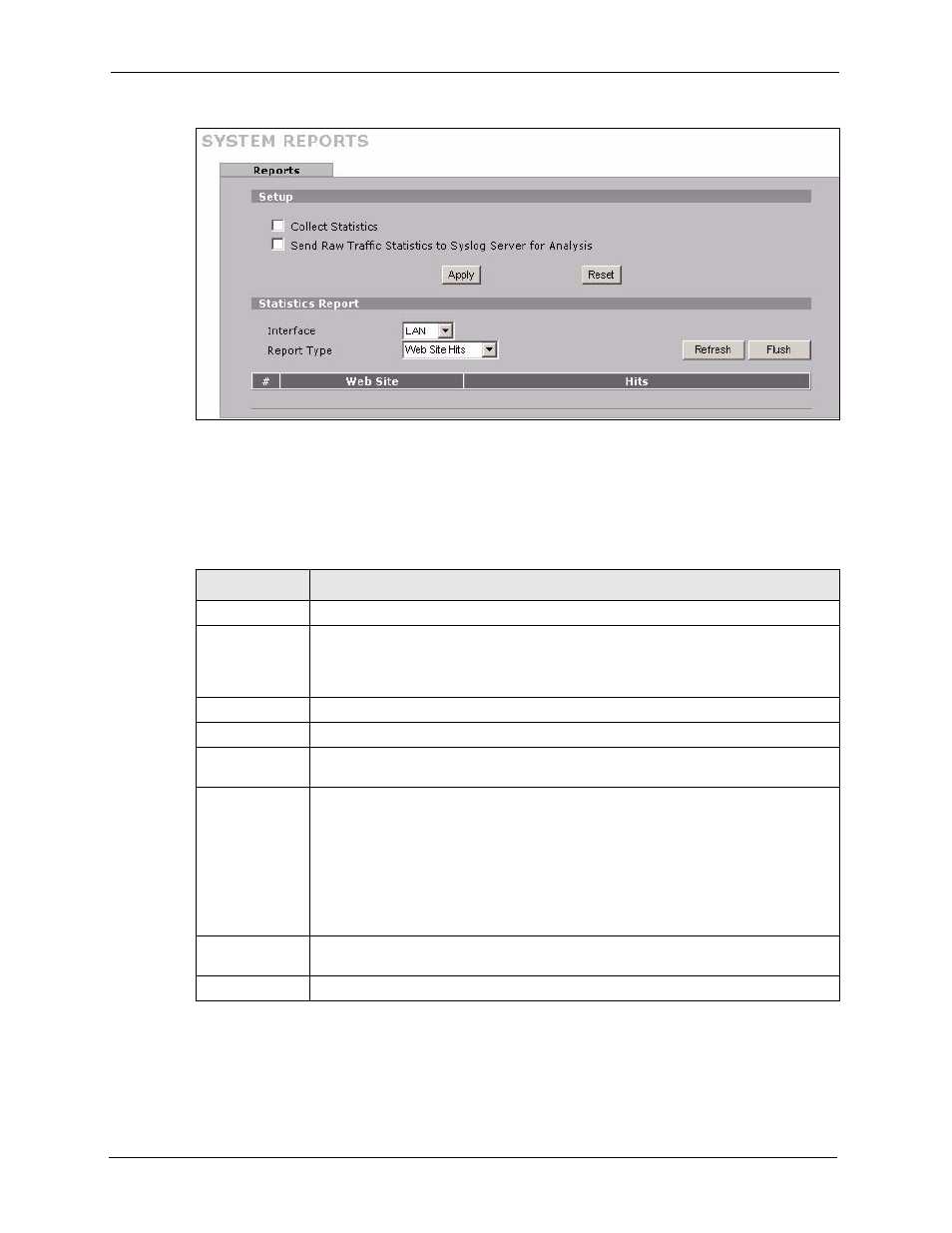 Figure 269 reports > system reports, Table 154 reports > system reports | ZyXEL Communications 5 Series User Manual | Page 492 / 835