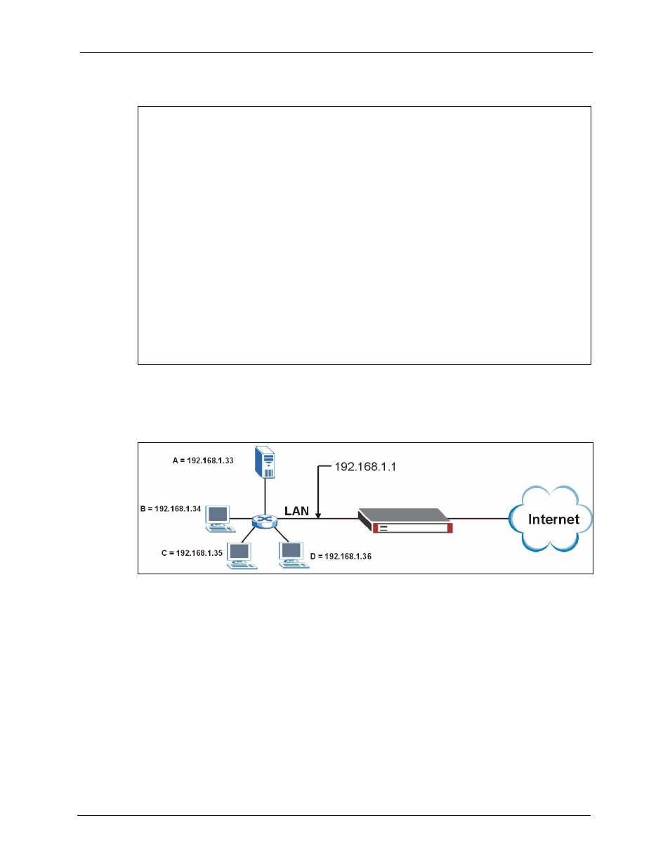 4 general nat examples, 1 internet access only, Figure 364 menu 15.2.1: nat server setup | Figure 365 server behind nat example | ZyXEL Communications 5 Series User Manual | Page 621 / 835