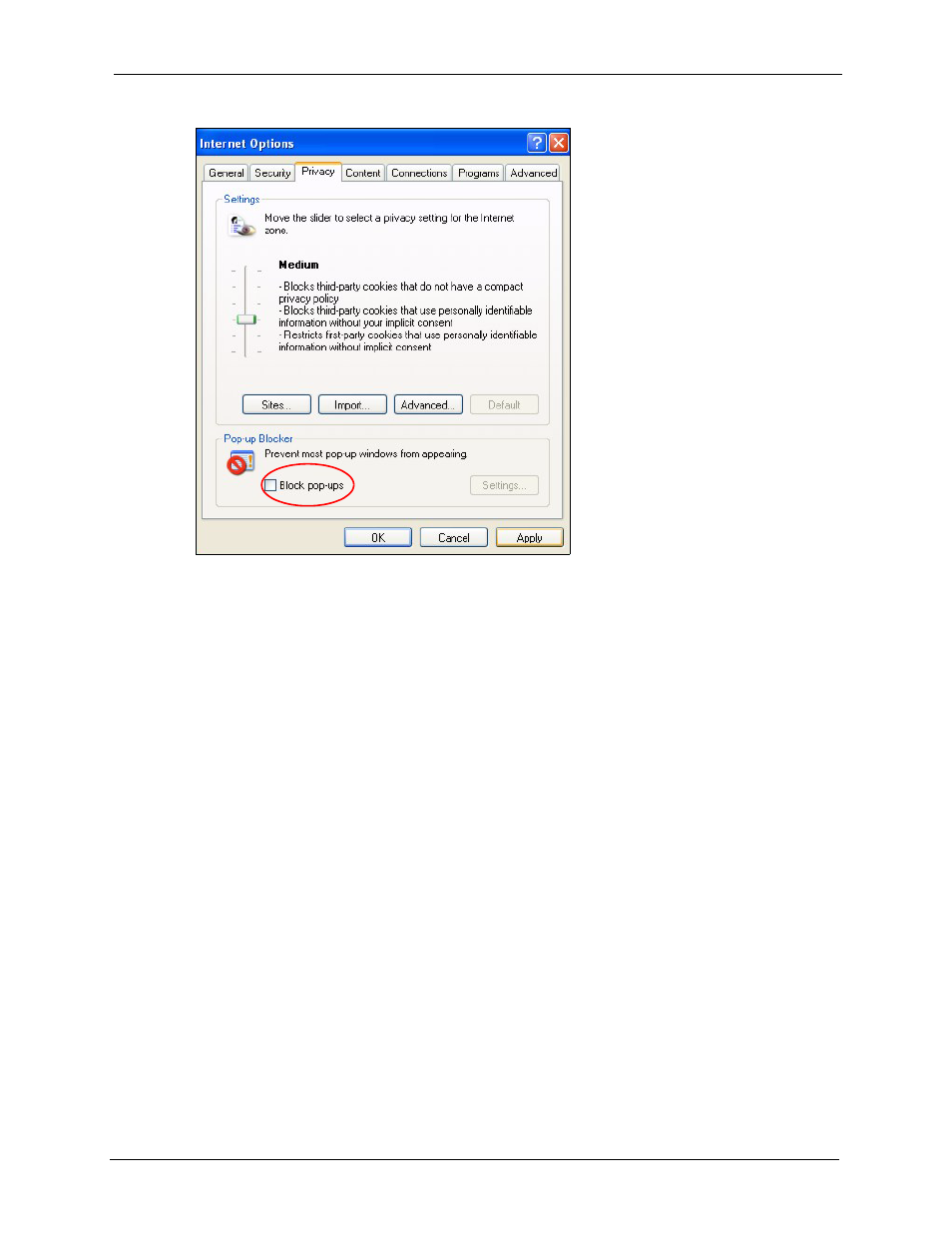 Figure 445 internet options: privacy | ZyXEL Communications 5 Series User Manual | Page 707 / 835