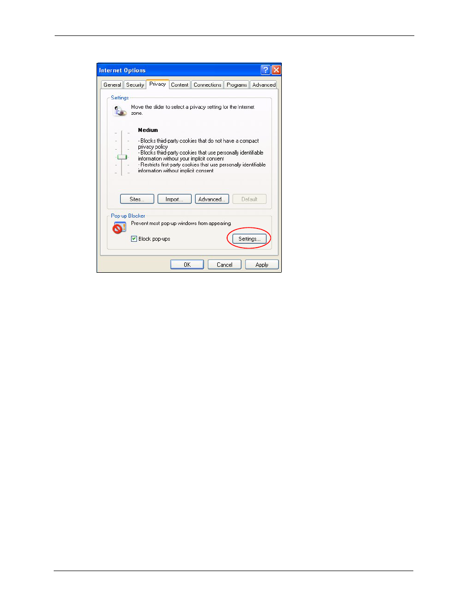 Figure 446 internet options: privacy | ZyXEL Communications 5 Series User Manual | Page 708 / 835
