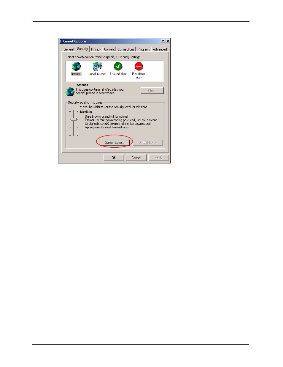 Figure 448 internet options: security | ZyXEL Communications 5 Series User Manual | Page 710 / 835