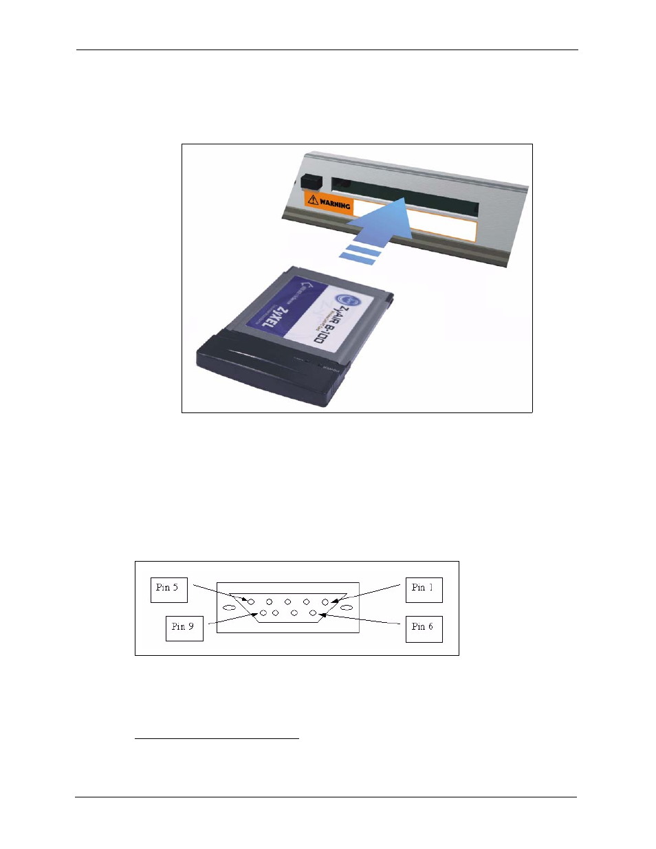 Figure 452 wlan card installation, Figure 453 console/dial backup port pin layout, Cable pin assignments | ZyXEL Communications 5 Series User Manual | Page 720 / 835