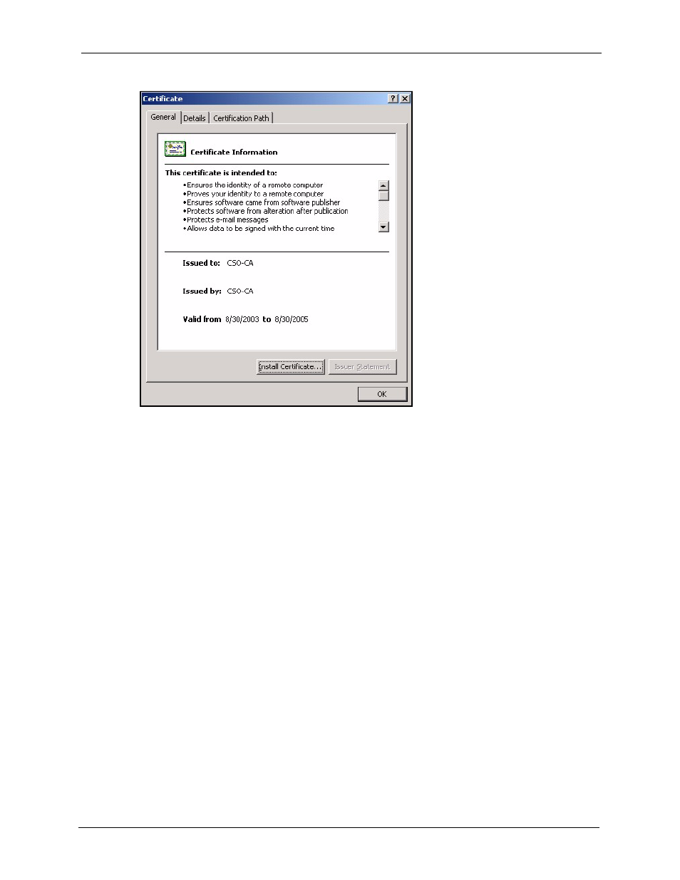 Figure 516 ca certificate example, Installing your personal certificate(s) | ZyXEL Communications 5 Series User Manual | Page 793 / 835