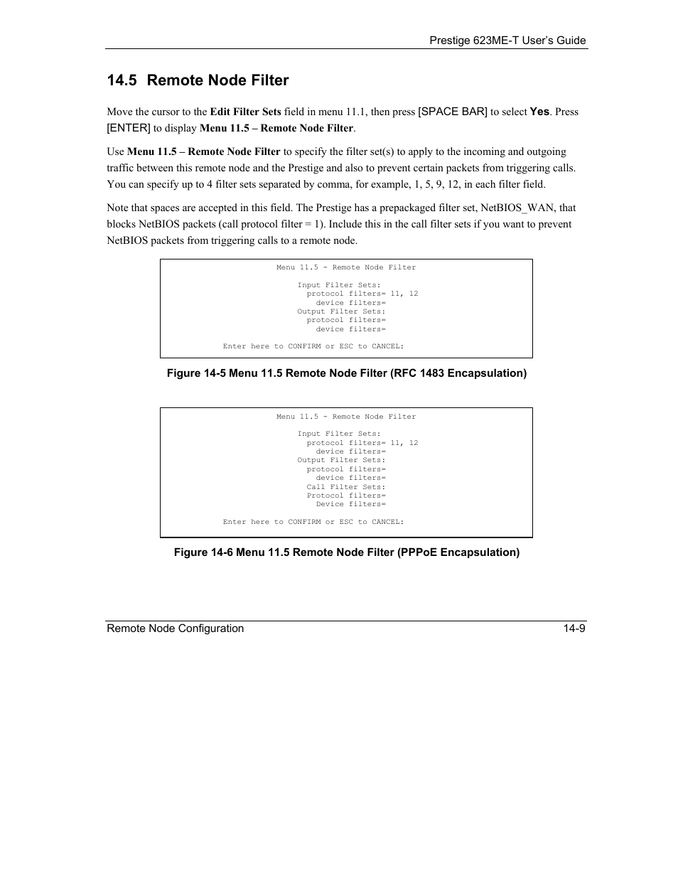 Remote node filter, 5 remote node filter | ZyXEL Communications Prestige 623ME-T User Manual | Page 121 / 253