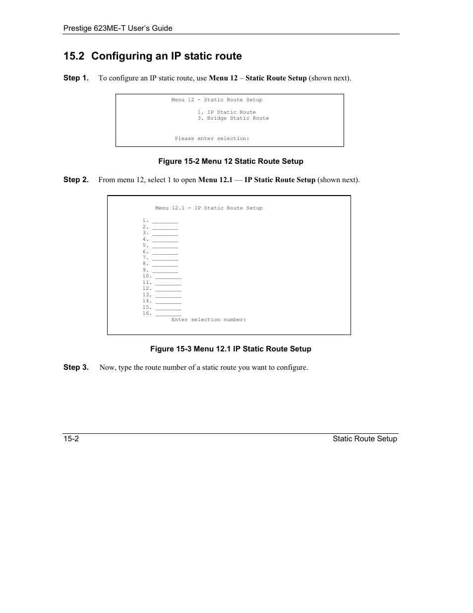 Configuring an ip static route, 2 configuring an ip static route | ZyXEL Communications Prestige 623ME-T User Manual | Page 128 / 253