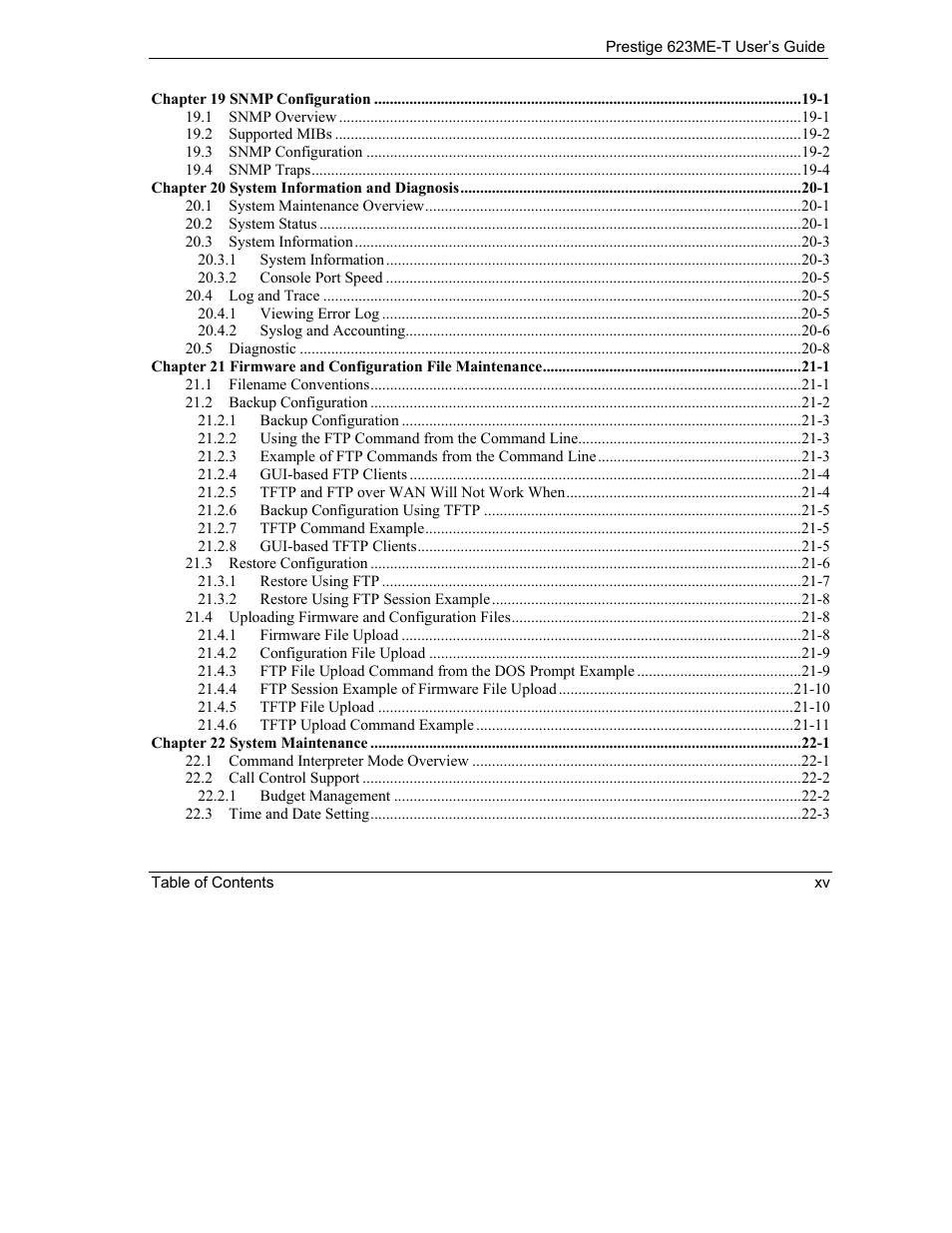 ZyXEL Communications Prestige 623ME-T User Manual | Page 15 / 253