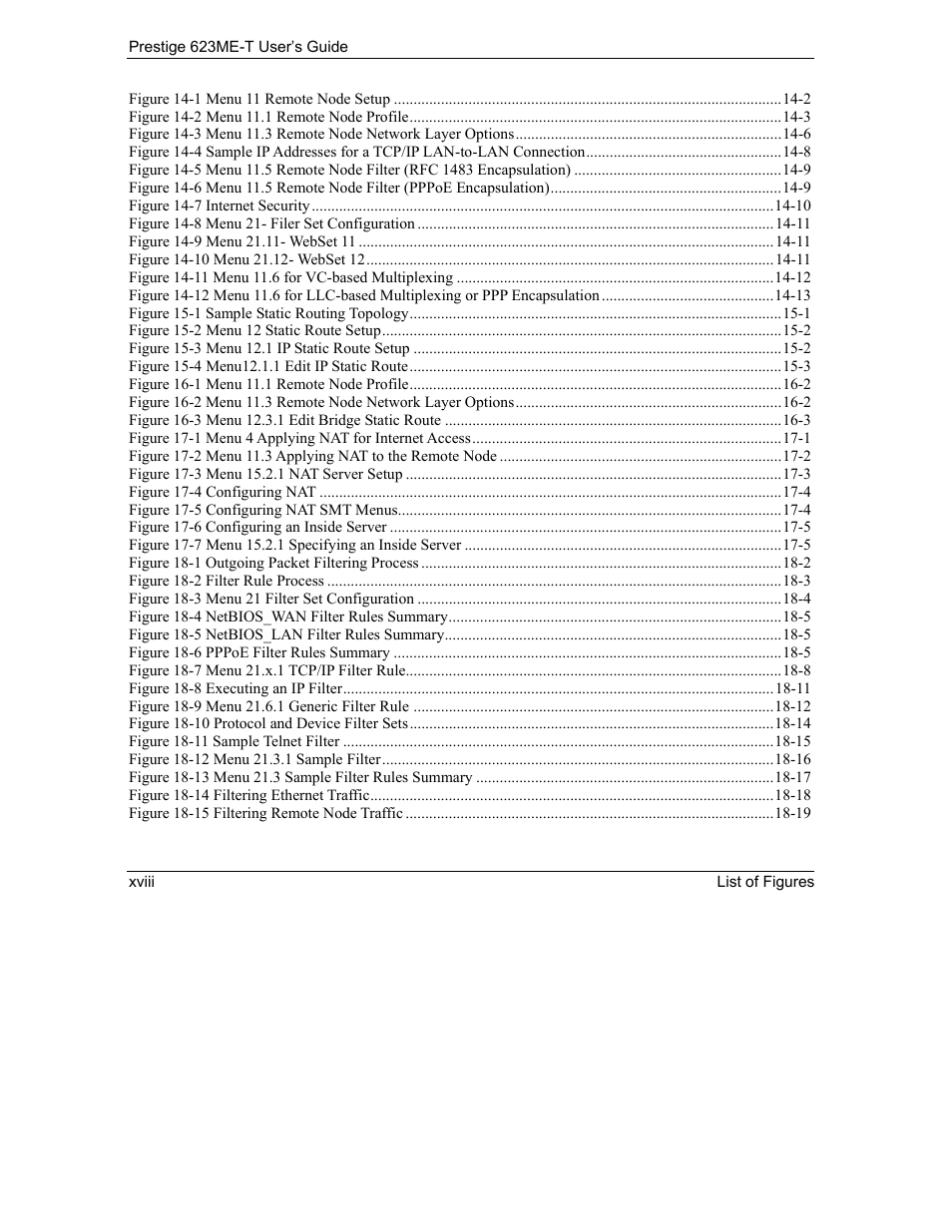 ZyXEL Communications Prestige 623ME-T User Manual | Page 18 / 253