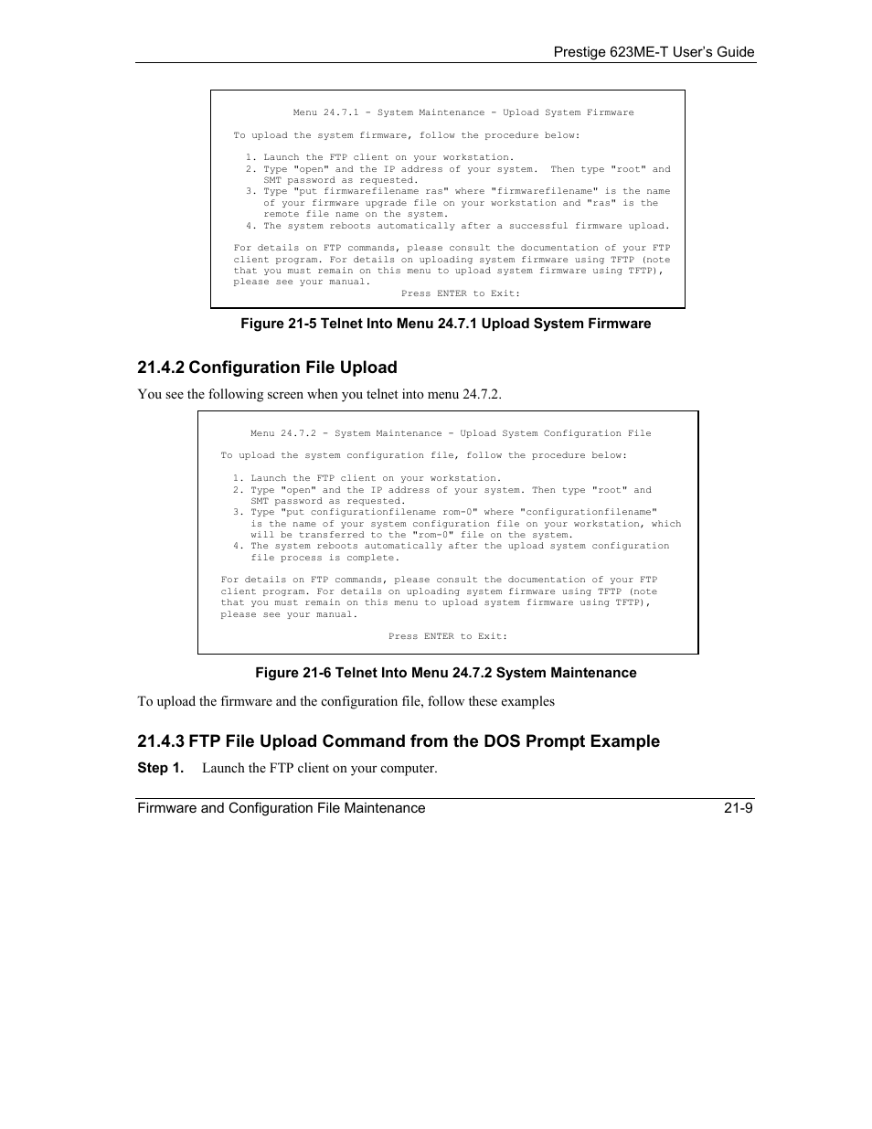 2 configuration file upload | ZyXEL Communications Prestige 623ME-T User Manual | Page 185 / 253