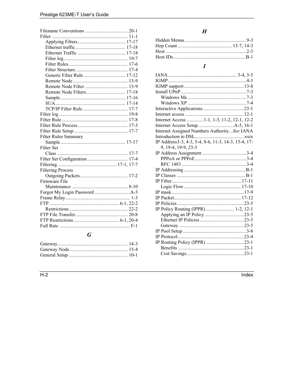 ZyXEL Communications Prestige 623ME-T User Manual | Page 250 / 253