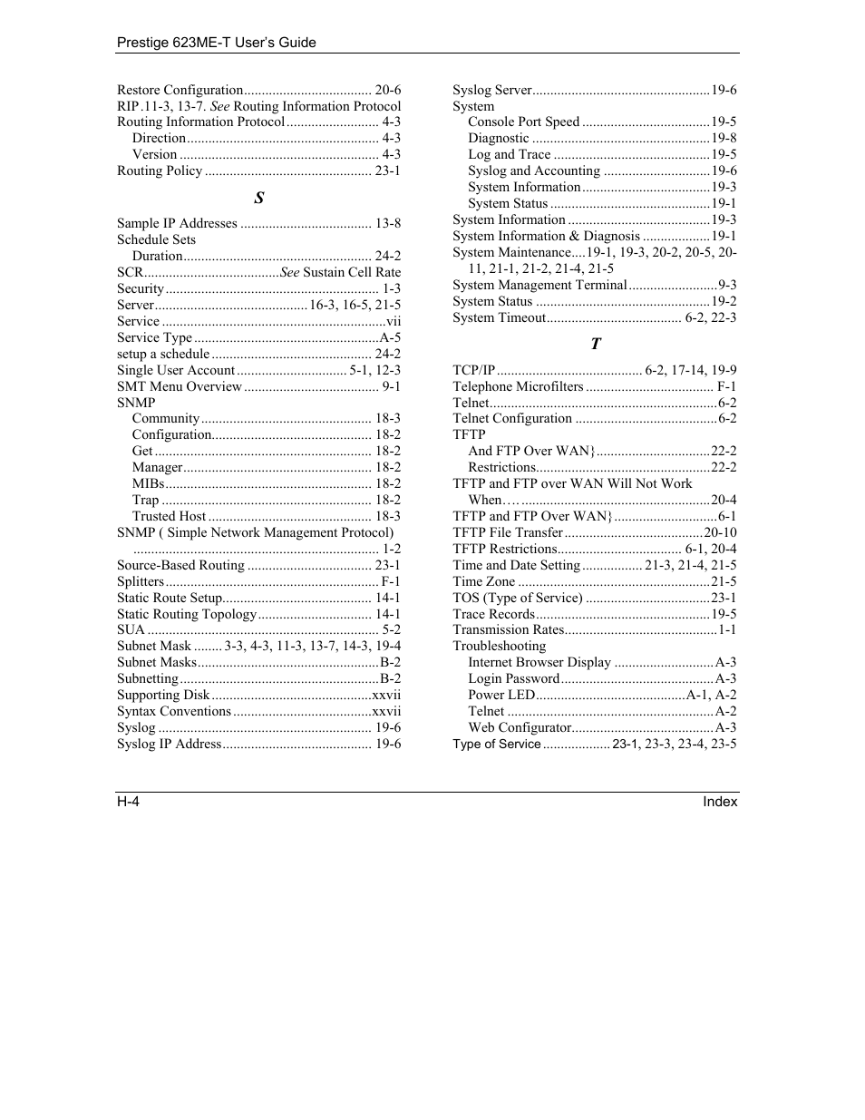 ZyXEL Communications Prestige 623ME-T User Manual | Page 252 / 253