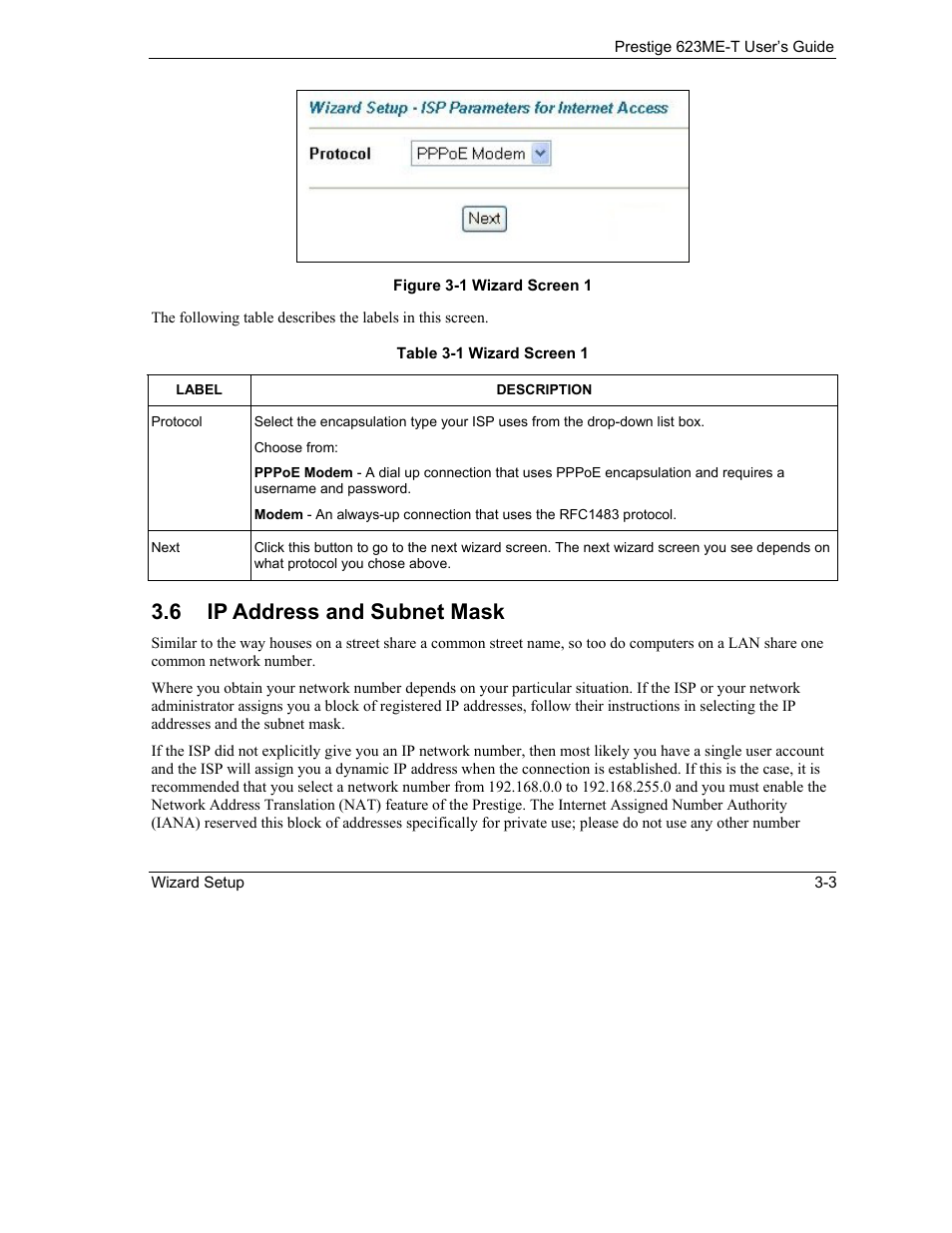 Ip address and subnet mask, 6 ip address and subnet mask | ZyXEL Communications Prestige 623ME-T User Manual | Page 41 / 253