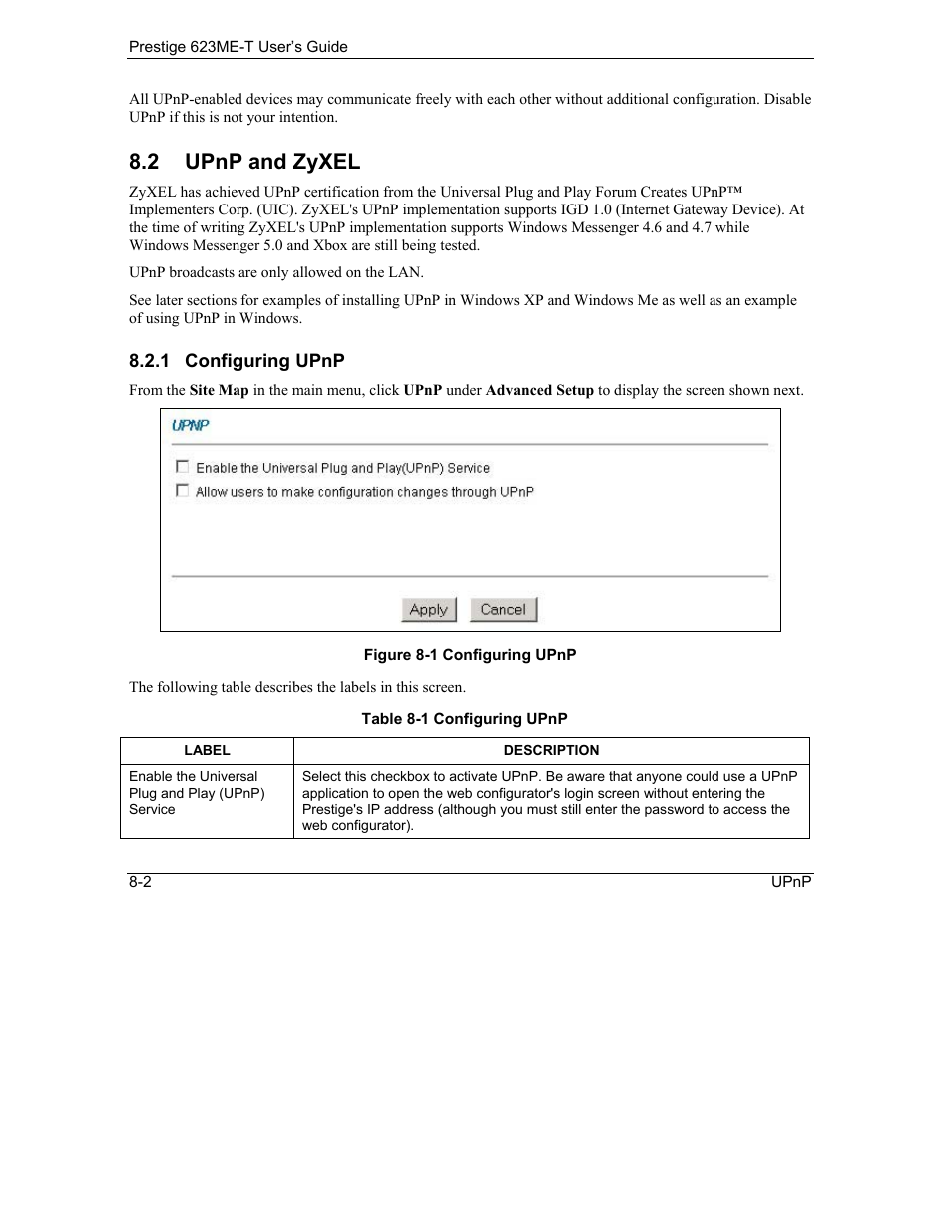 Upnp and zyxel, 2 upnp and zyxel | ZyXEL Communications Prestige 623ME-T User Manual | Page 72 / 253