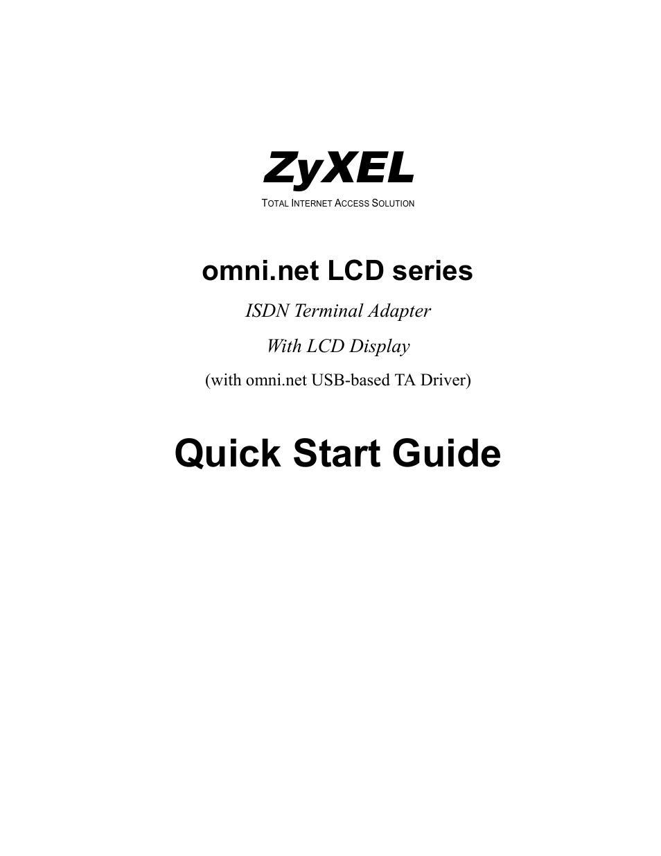 ZyXEL Communications omni.net LCD series User Manual | 53 pages