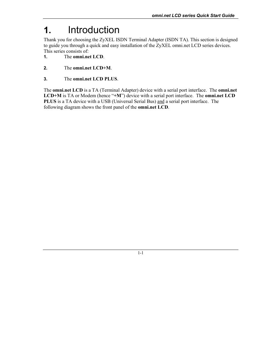 Introduction | ZyXEL Communications omni.net LCD series User Manual | Page 5 / 53